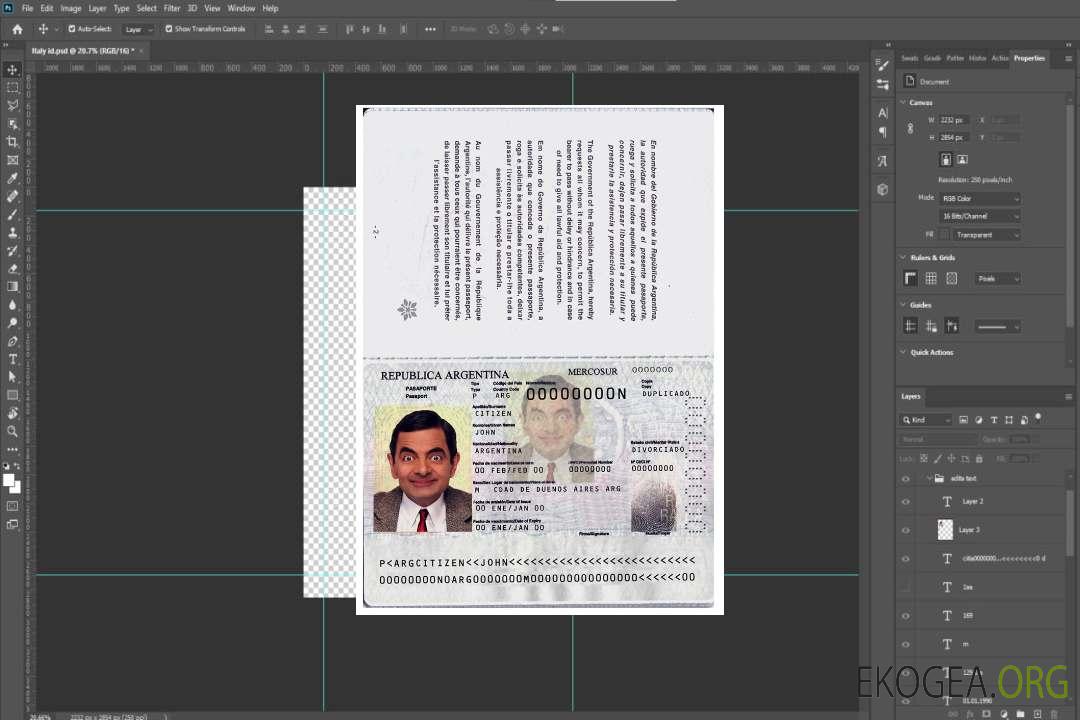 Passeport argentin version 2 template Passeport argentin version 2 template